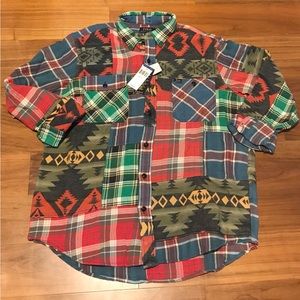 Polo Ralph Lauren Patchwork Native Aztec Button Up Shirt